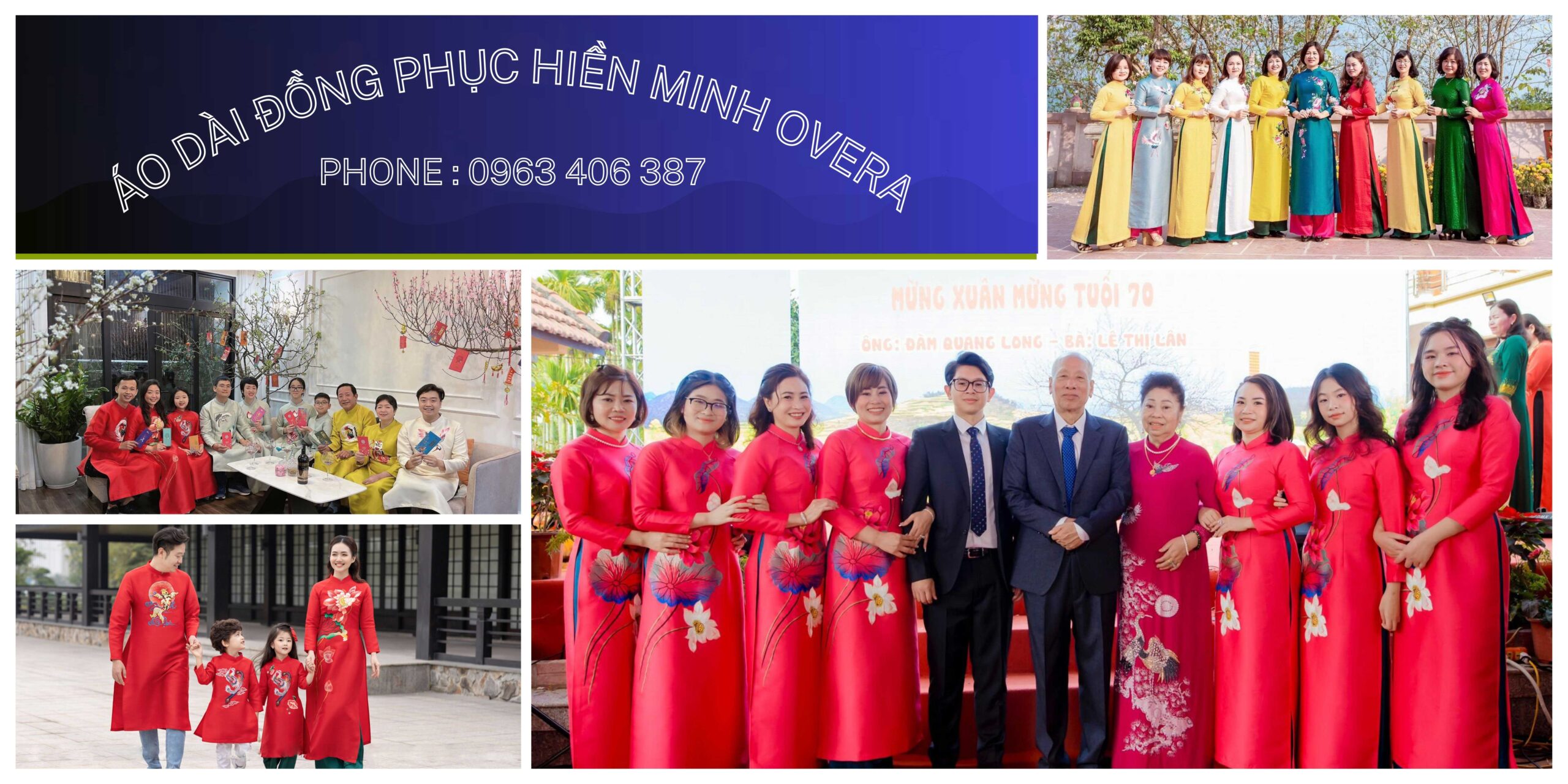 áo dài đồng phục gia đình