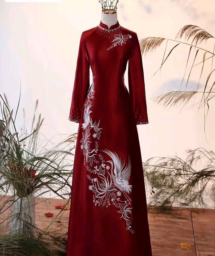 áo dài bà sui vải lụa tằm Nhật sang trọng đẳng cấp