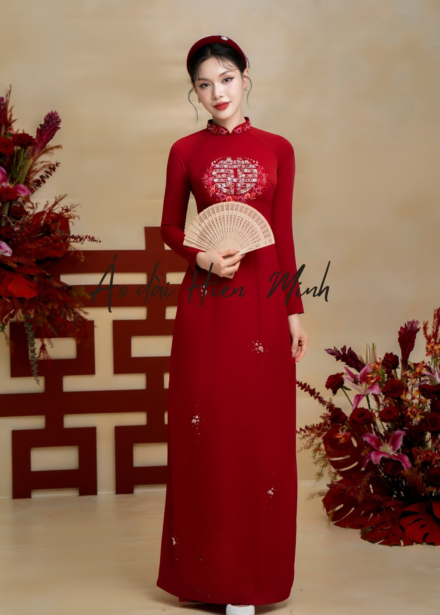 Áo Dài Đỏ Cô Dâu Thêu Đính  Chữ Hỷ | Sắc Đỏ May Mắn Cho Ngày Trọng Đại