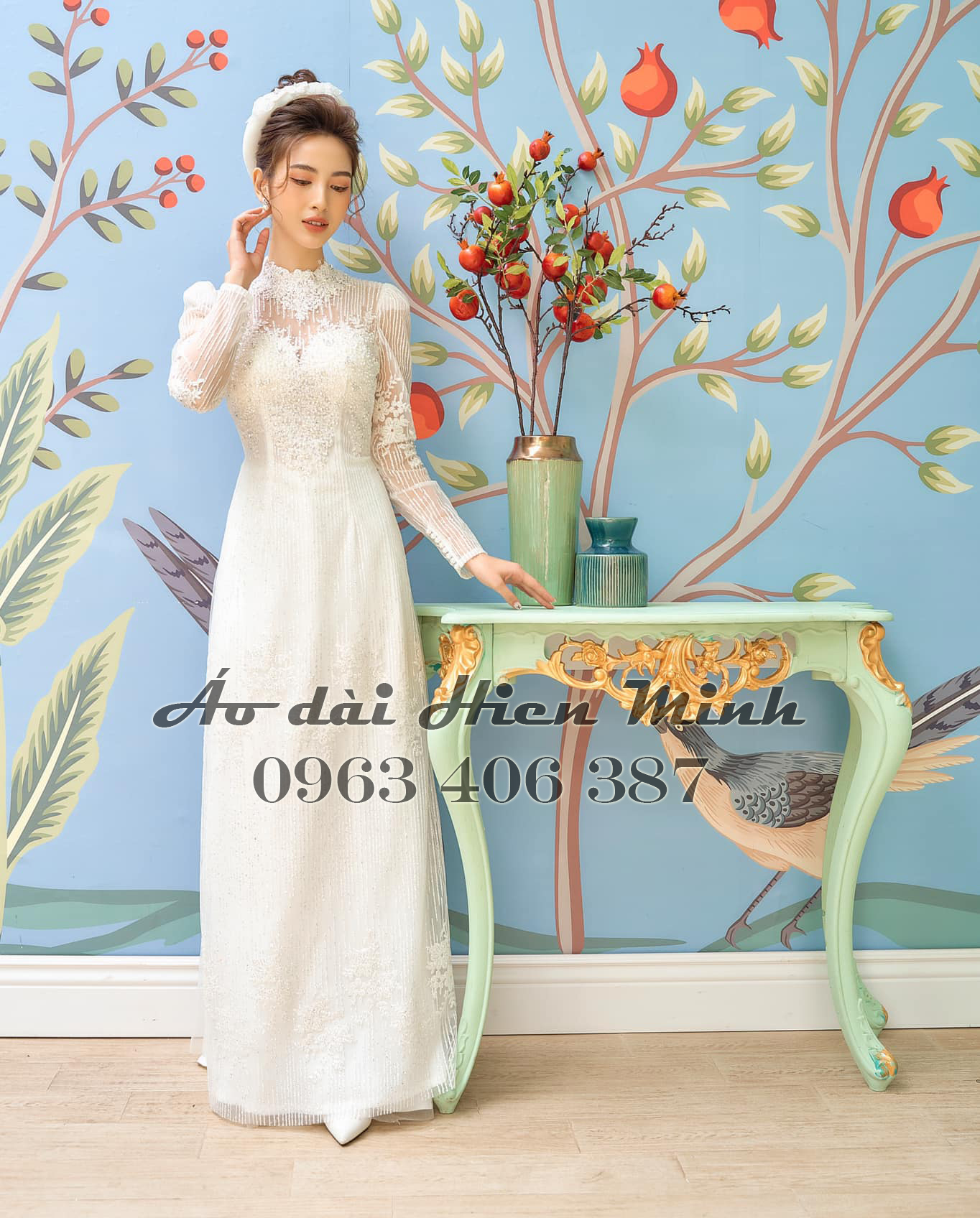 Áo dài cưới màu trắng nhẹ nhàng, thanh lịch cho cô dâu