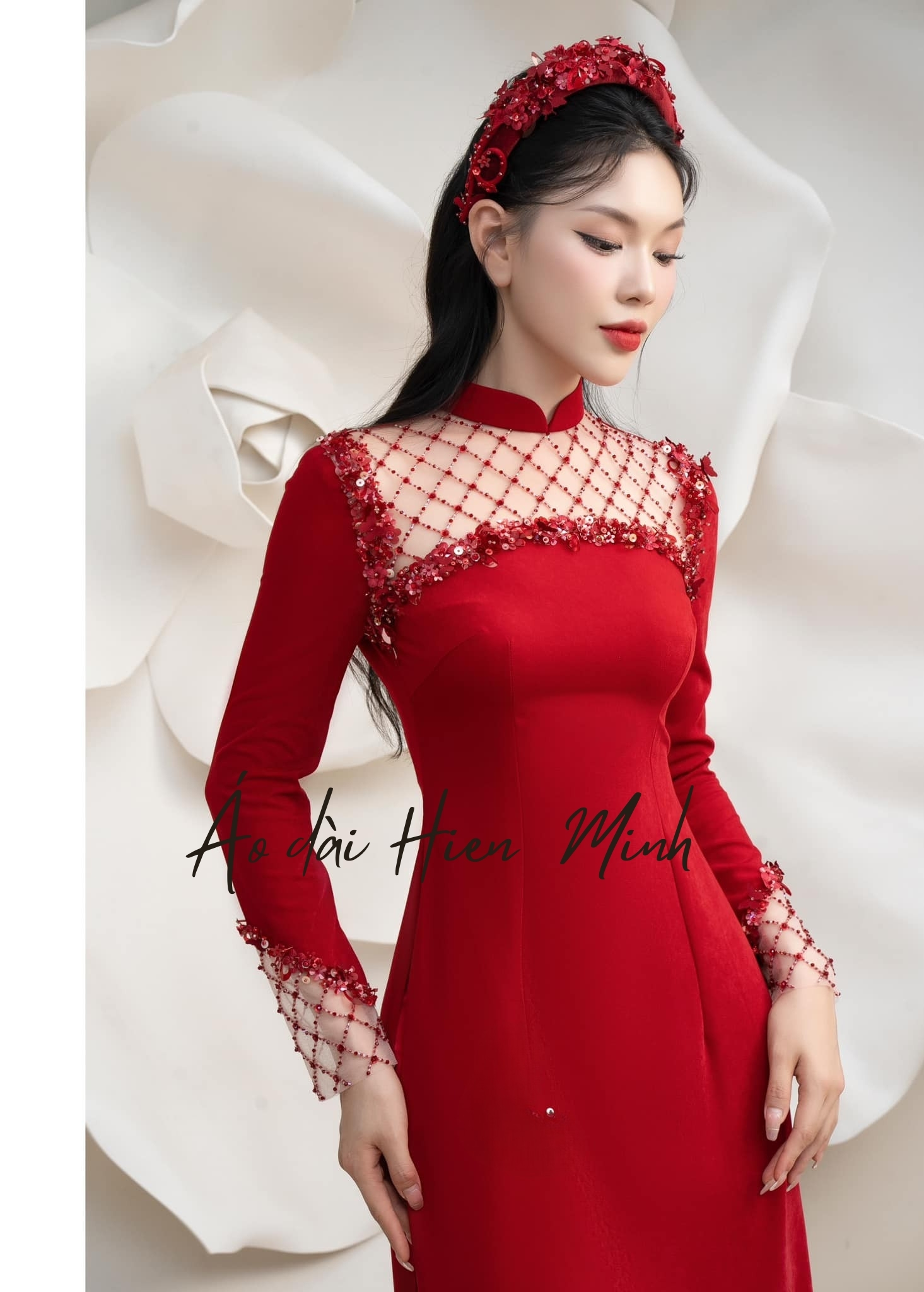 Áo dài cưới dành cho cô dâu thiết kế cao cấp