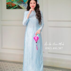 Áo dài lụa Nha Xá xanh ngọc – Thanh lịch & tinh khôi