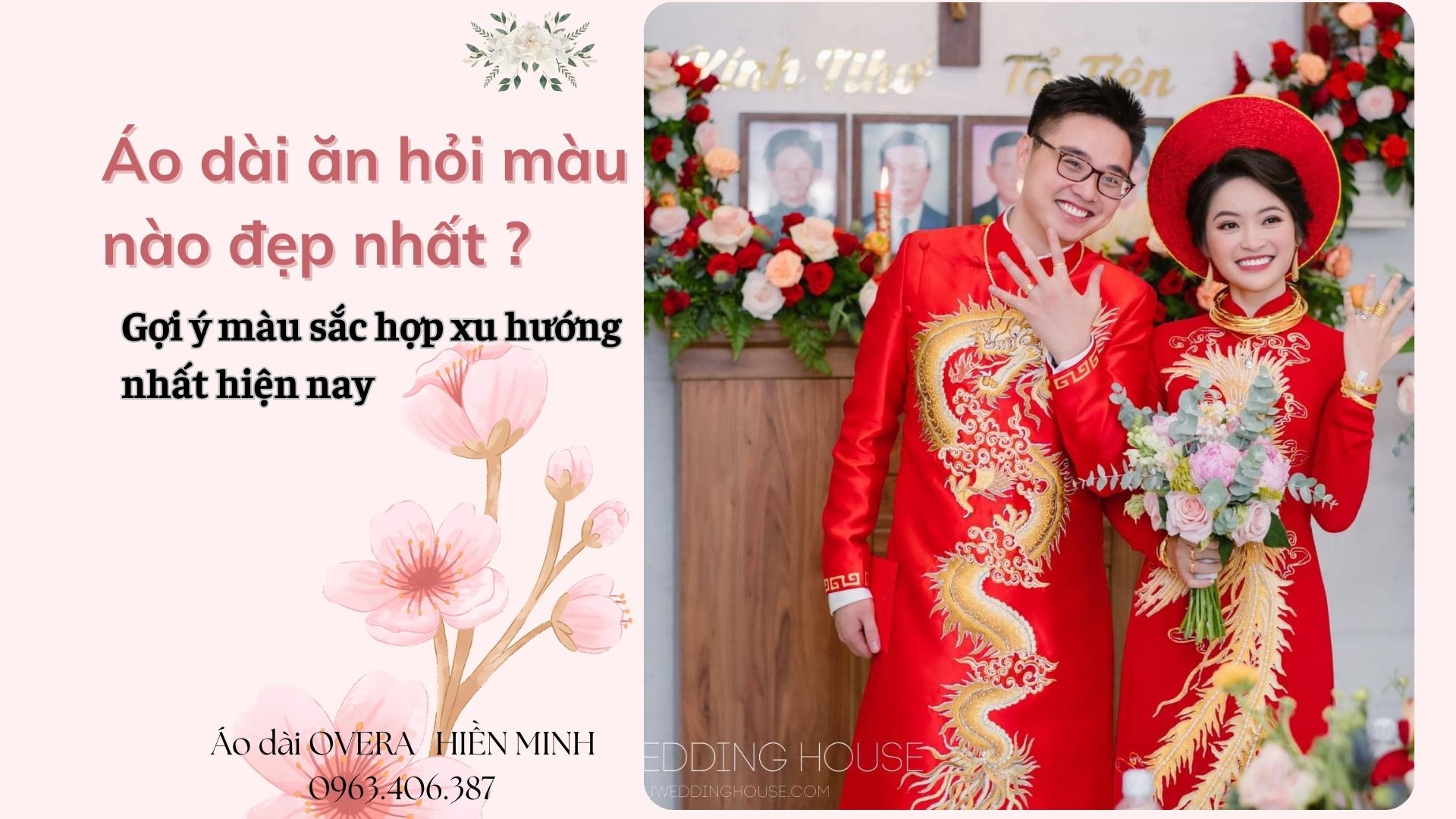 áo dài cưới màu đỏ cặp đôi
