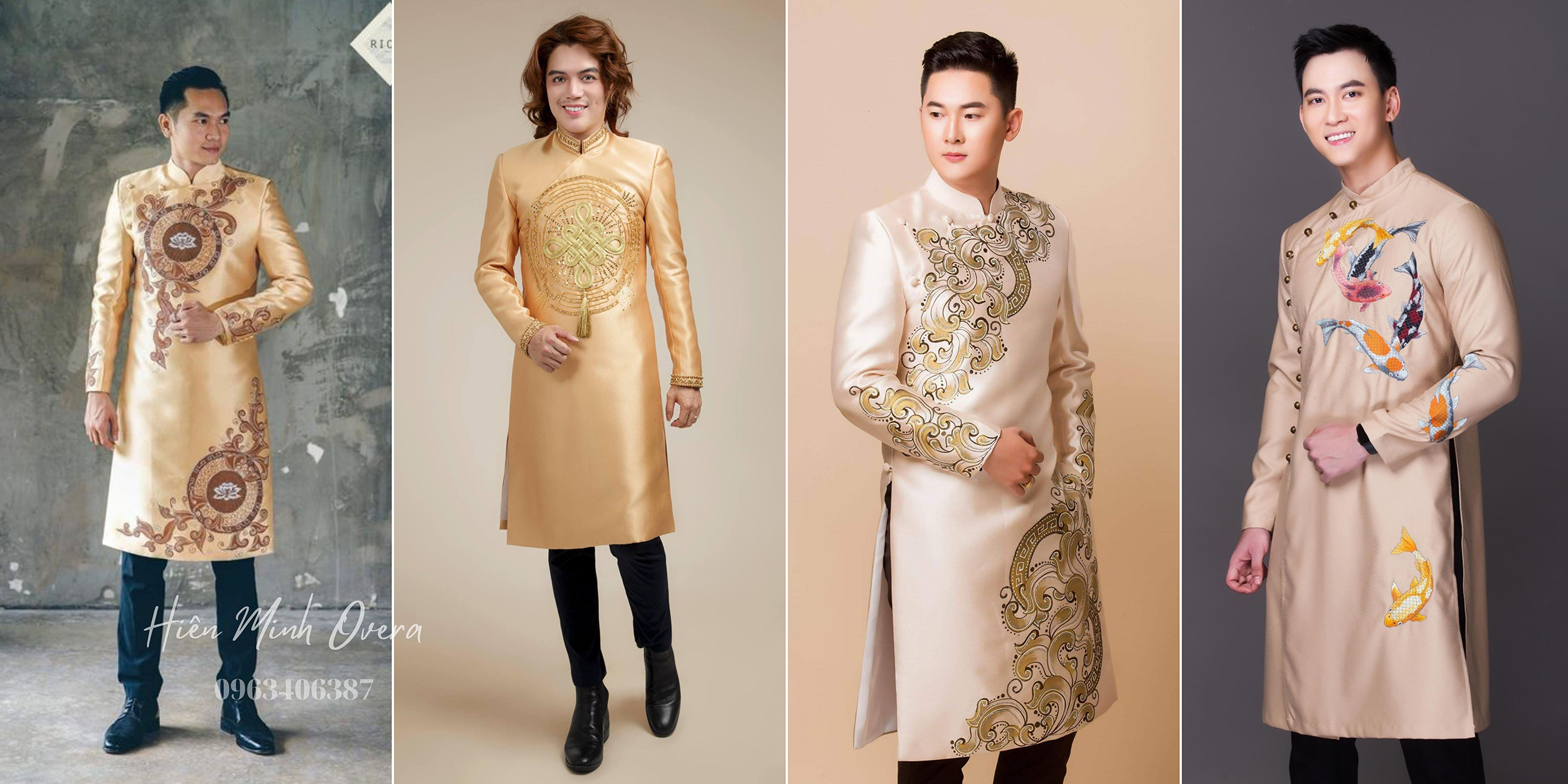 áo dài cách tân nam màu pastel