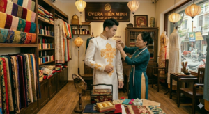 May đo áo dài đồng phục tại Overa Hiền Minh