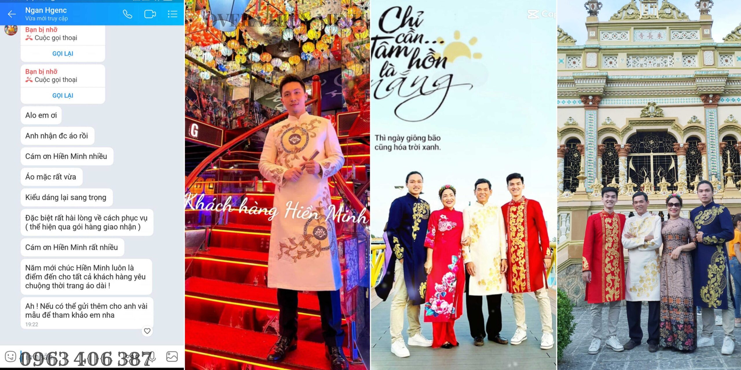 Phản hồi của khách hàng trẻ tuổi mặc áo dài Overa Hiền Minh