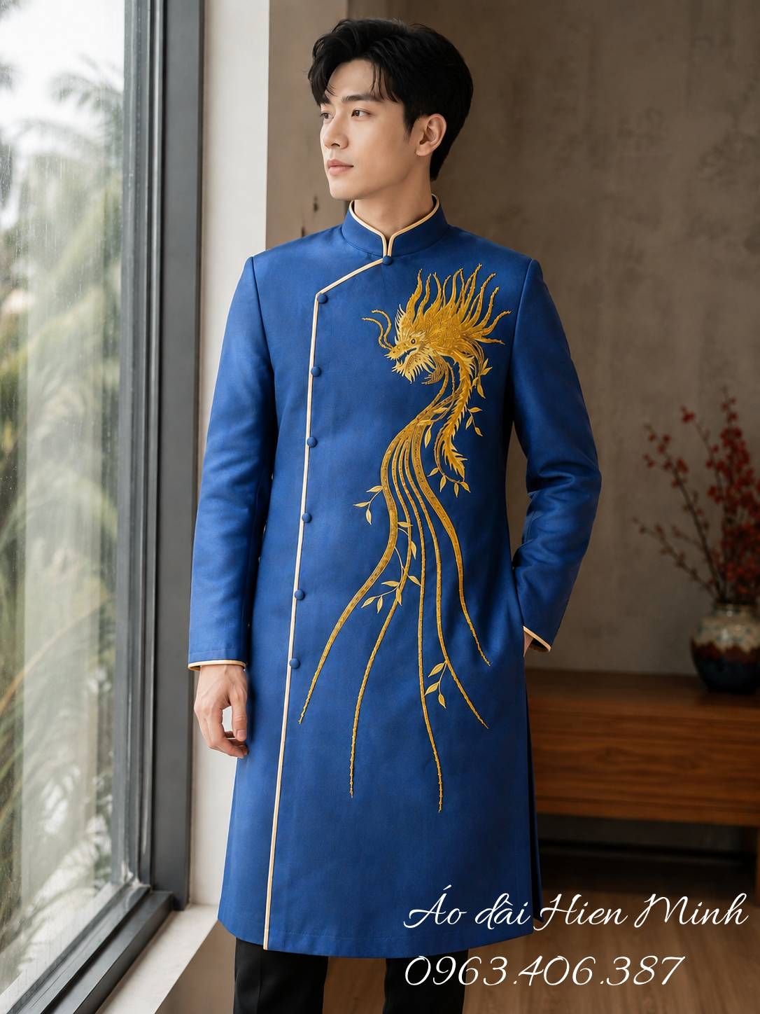 Áo dài nam may theo yêu cầu 